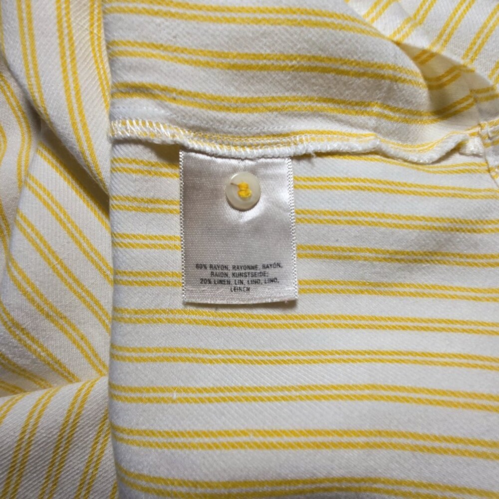 Maeve by Anthropologie Clotille Off-The-Shoulder Blouse Yellow White Size 16 - Picture 6 of 9